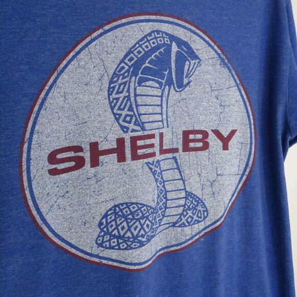 Shelby Mustang Blue Retro Vintage Style Graphic Tee Crewneck T-Shirt Medium - Picture 4 of 5